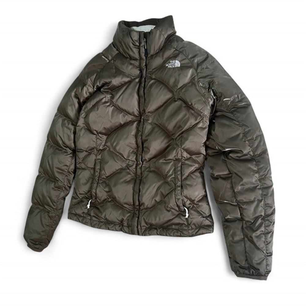 The North Face Women’s Olive Green 550 Goose Down Quilted Puffer Jacket Size S - Picture 3 of 10